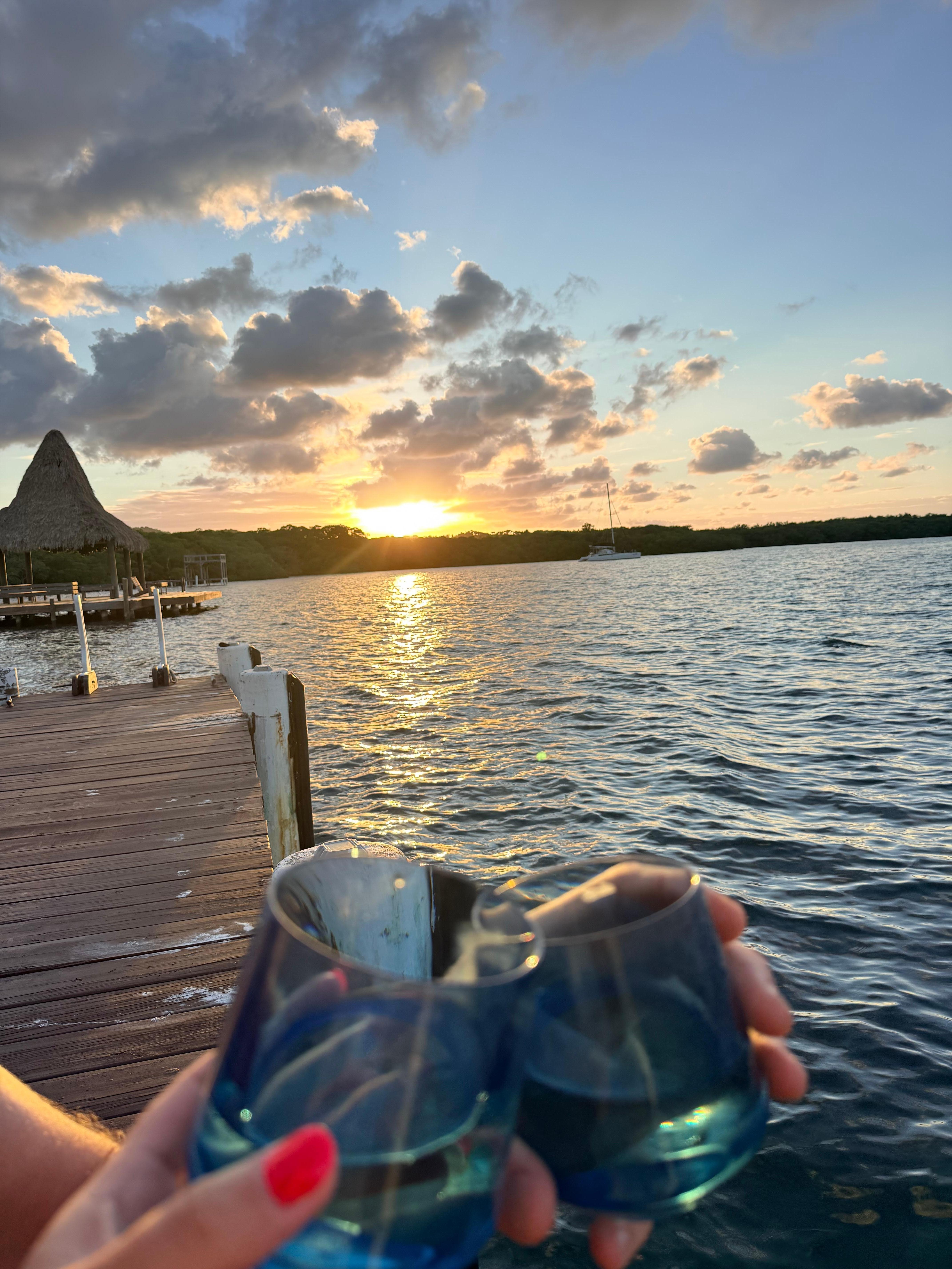 The private dock with incredible sunsets. 
