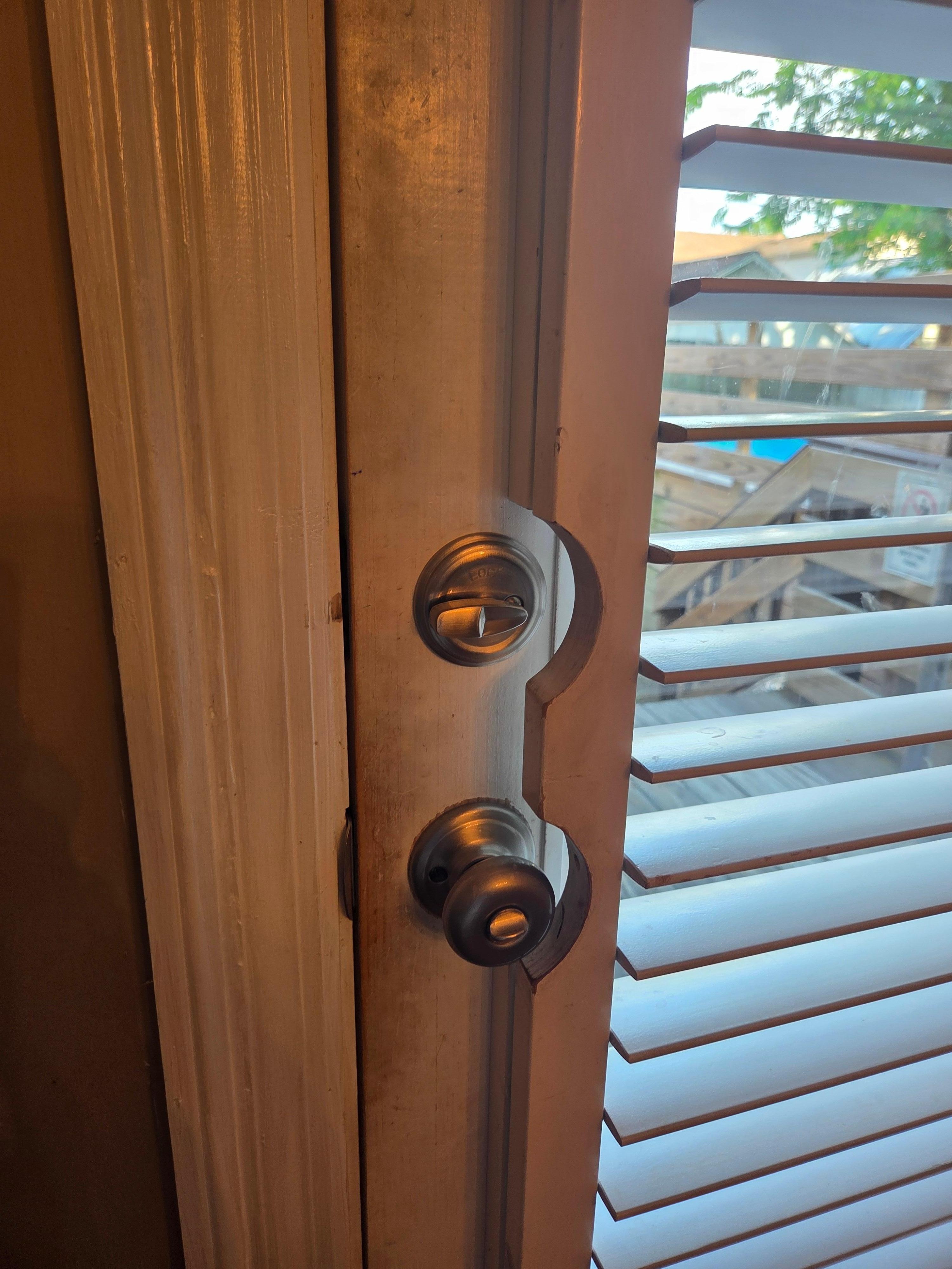 Dirty walls and doors.