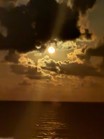Beautiful moon over the ocean.