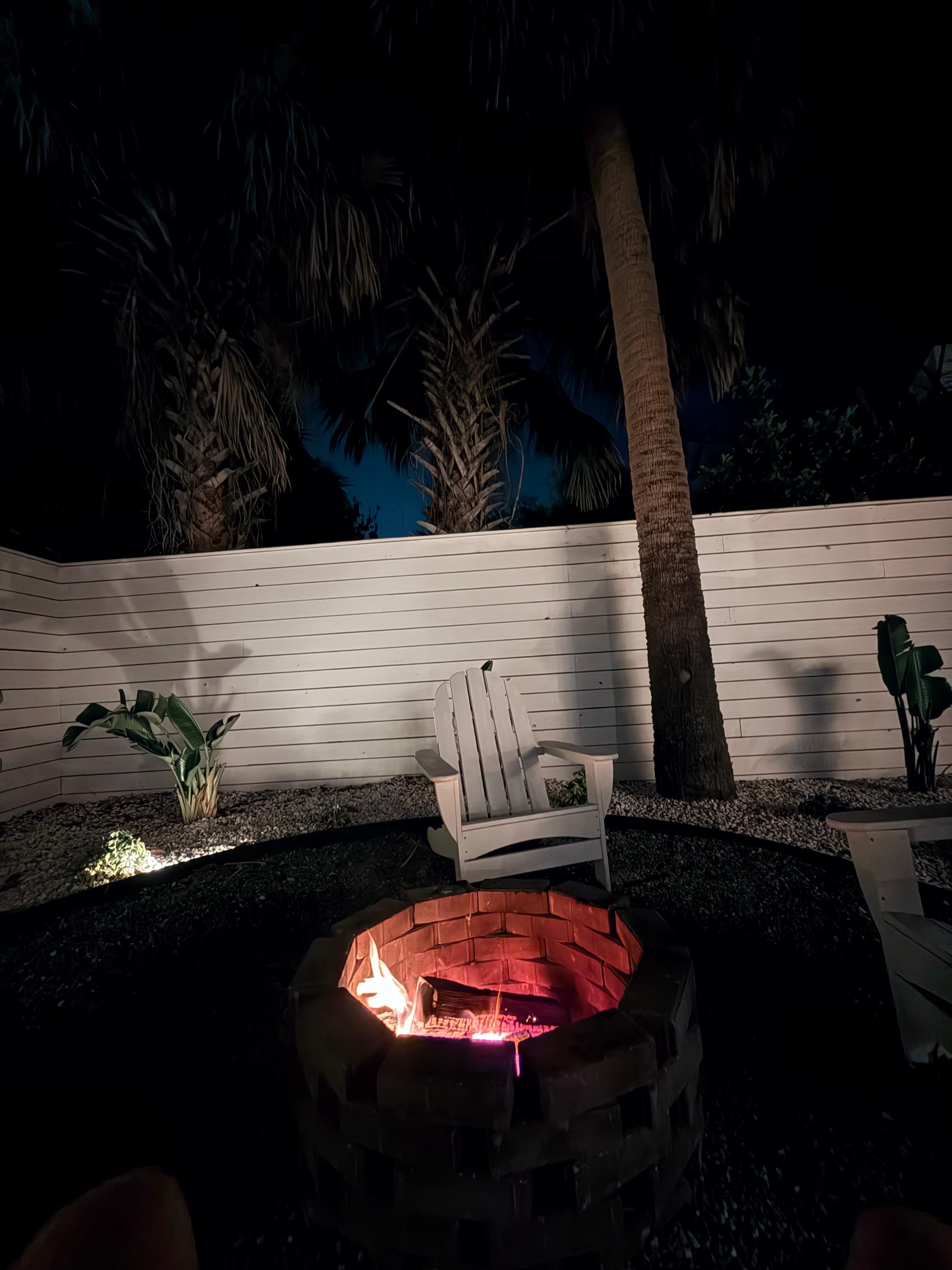 After a day at the beach the firepit at the home offered a great way to unwind 