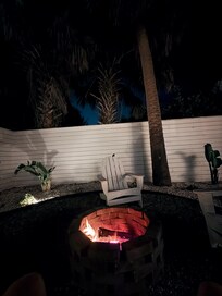 After a day at the beach the firepit at the home offered a great way to unwind