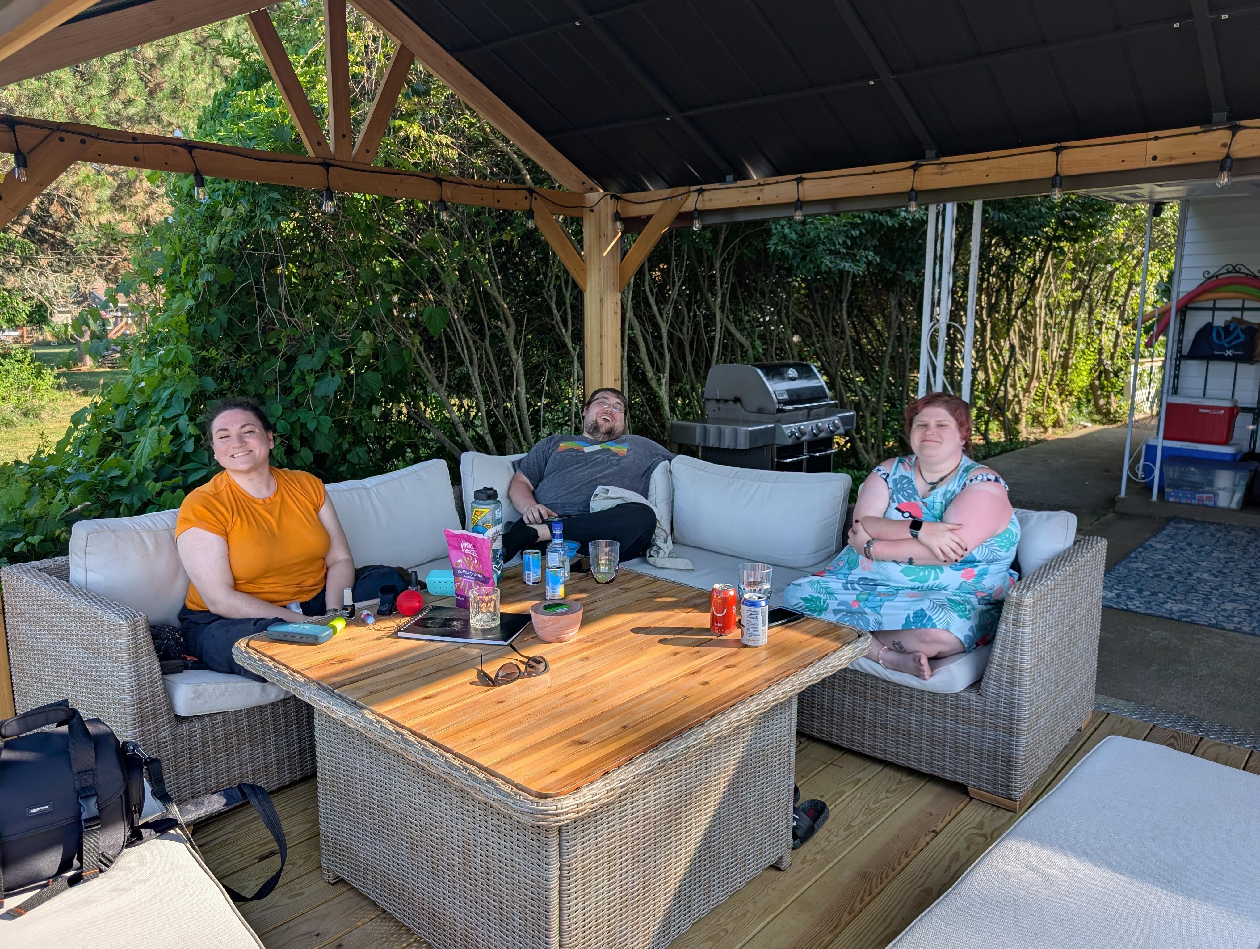 Family time on the deck