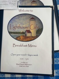 Lighthouse Cafe for great breakfast