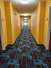 The hallway where I stayed. (Didn’t care for the yellow but it was tolerable).