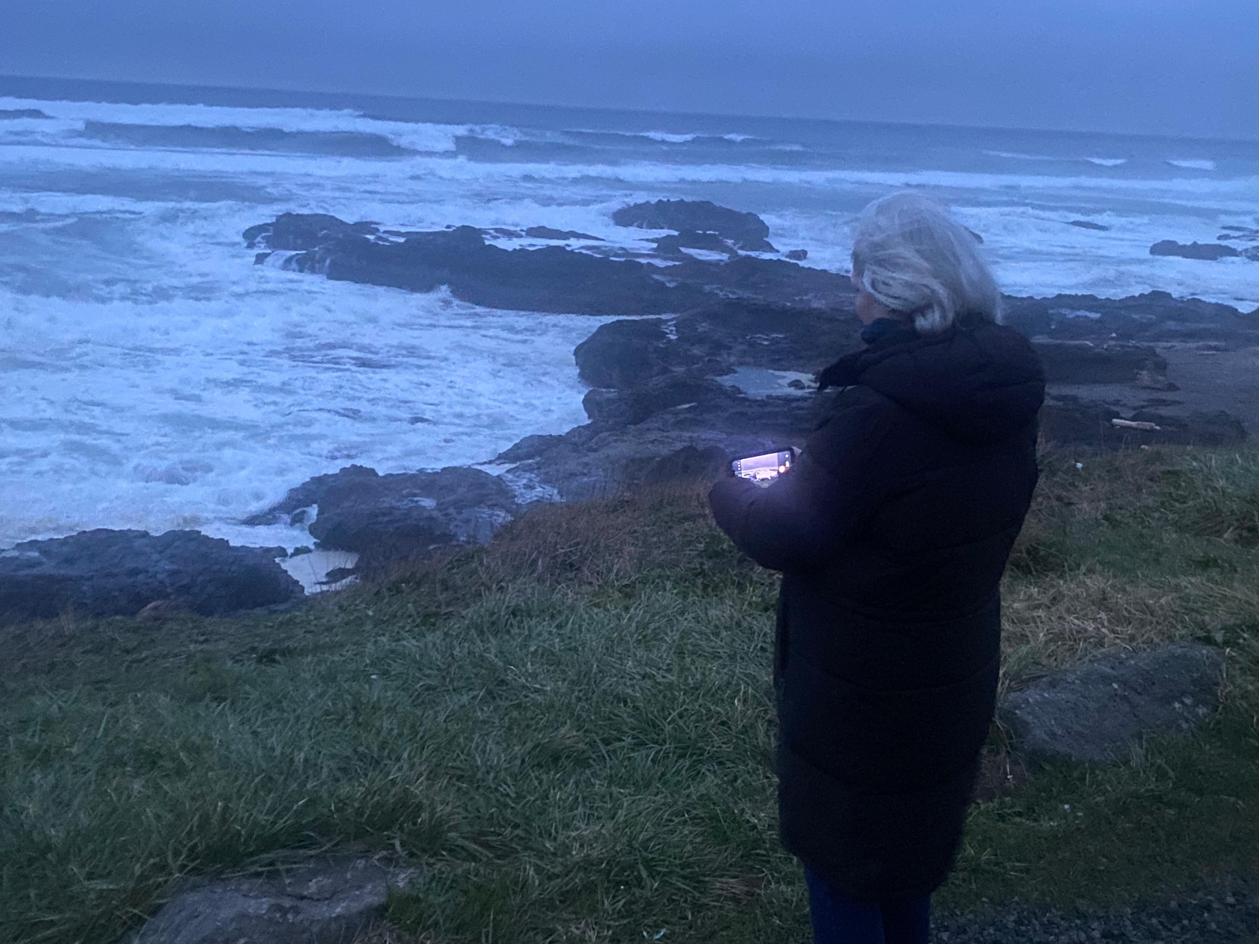 Walking the south edge of town at dusk 