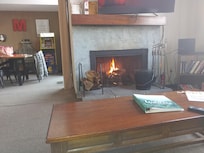 Relaxing by the fire