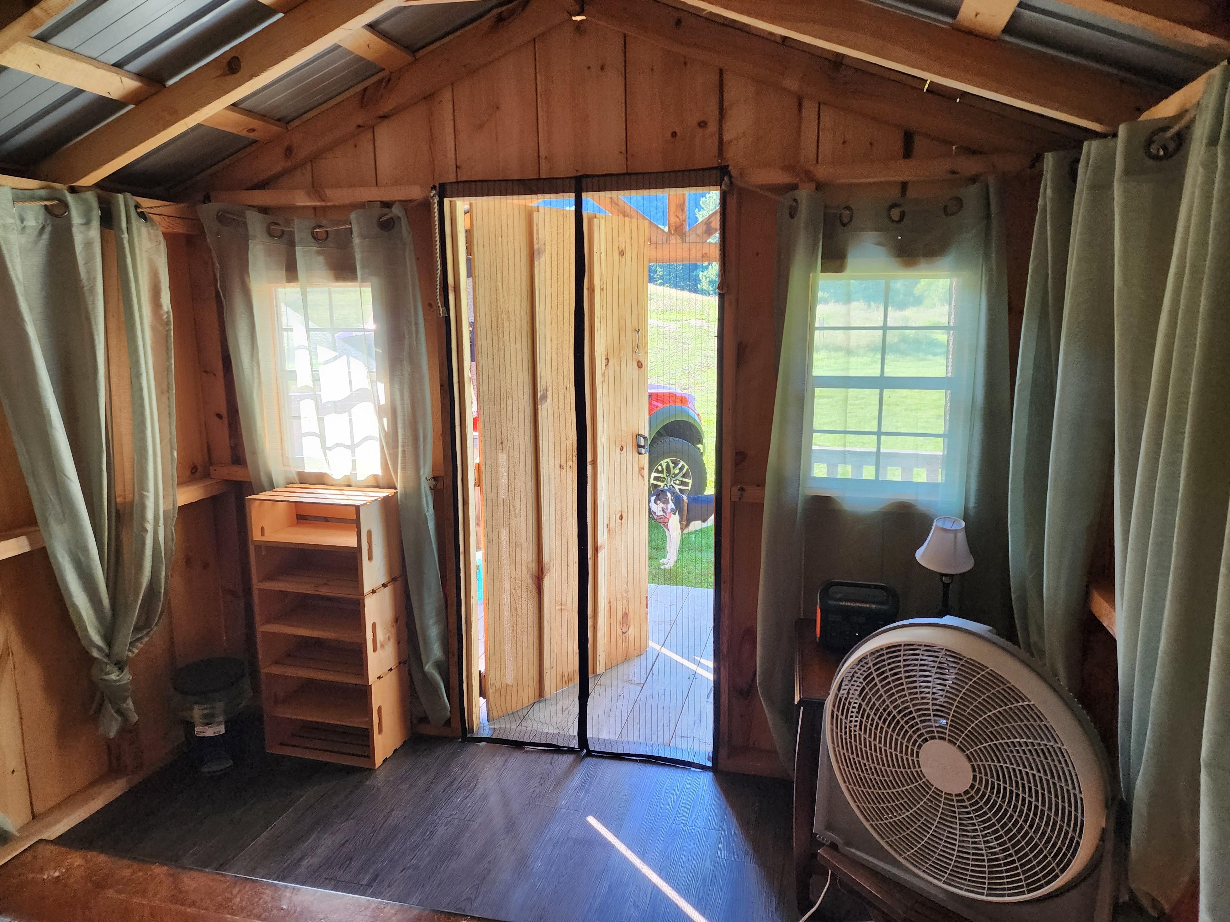 Magnetic bug screen in door works well.