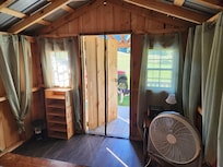 Magnetic bug screen in door works well.