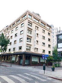 Hotel corner area (this is where the breakfast area in the restaurant faces out).