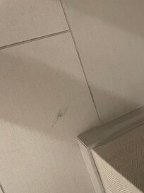 Could not walk on the bathroom floor barefoot. This was something sticky and dirty. This and the fact the shower drain was clogged was unacceptable.