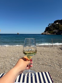 Wine by the beach! Hotel has private beach area.