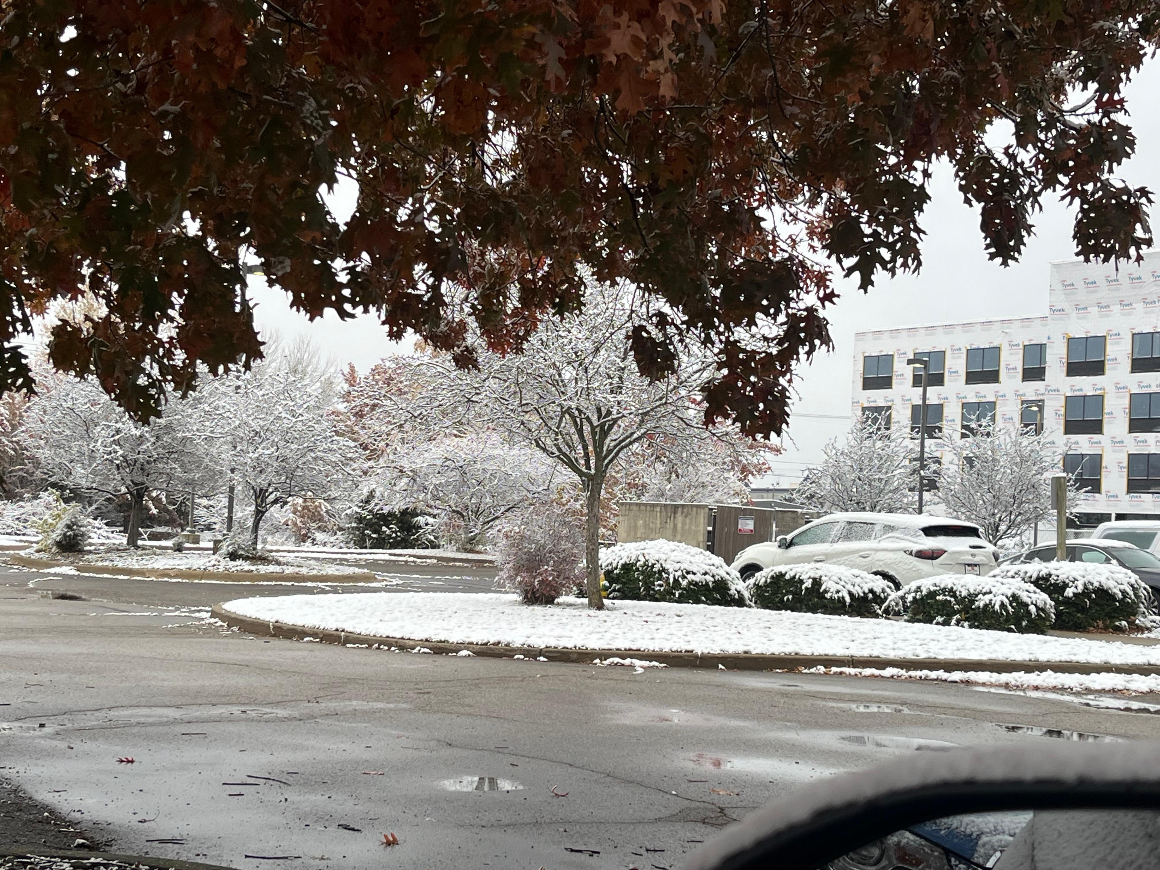 Hotel under construction across the parking lot, but never heard any noise even before it snowed