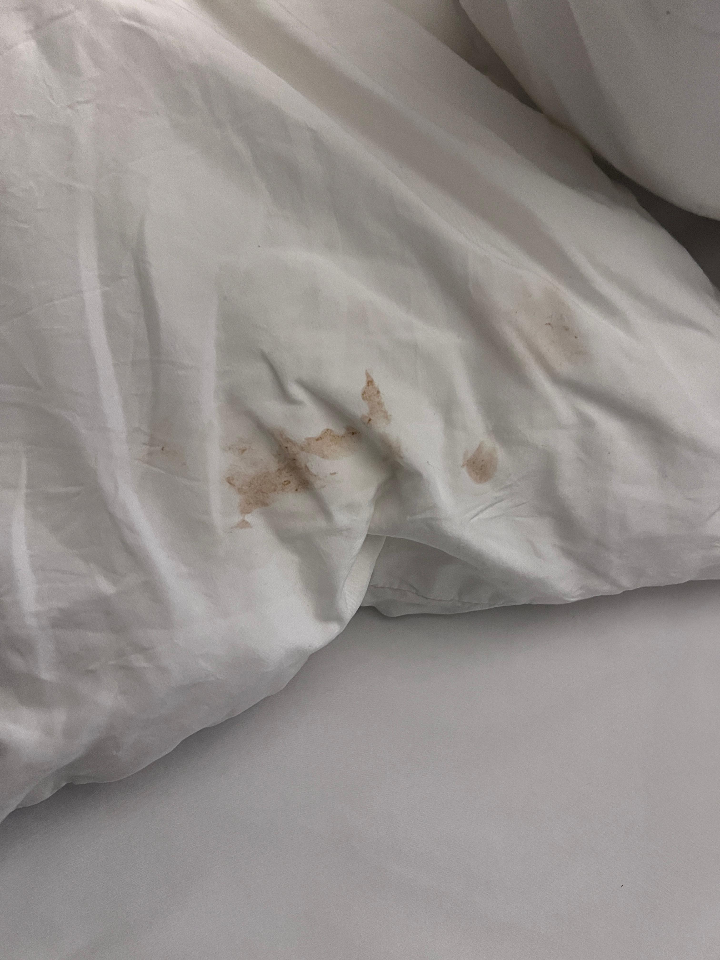 Pillow stains. 