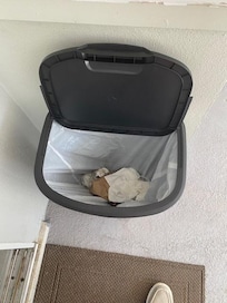 Back patio garbage was not emptied between guest