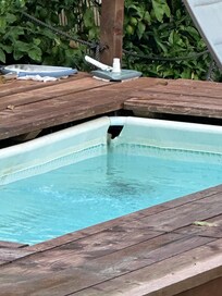 This is how the poorly maintained “pool spa” looked upon our arrival