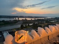Happy hour 5-7 pm, great view of sunset over the Mississippi