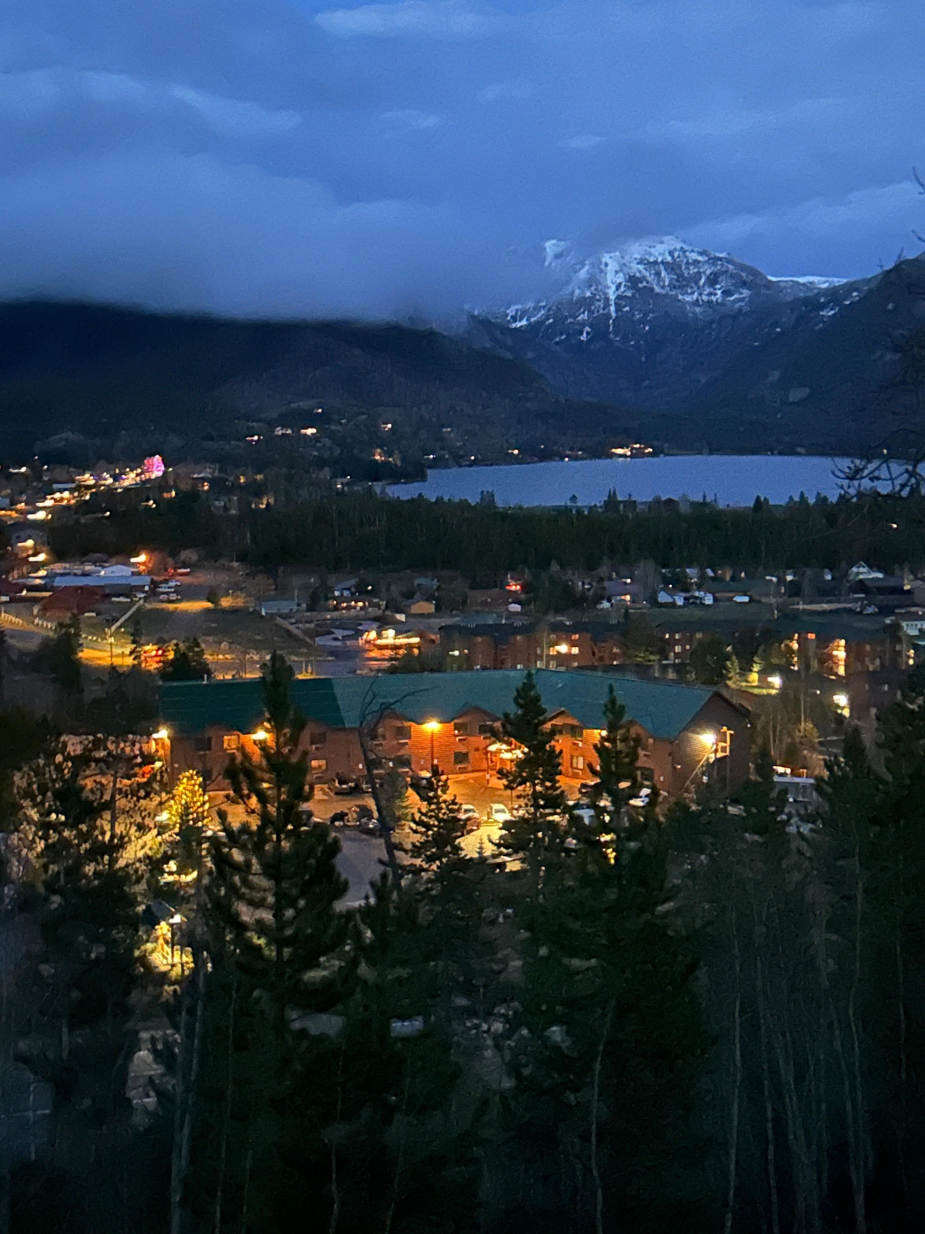View from the balcony on a cool evening.