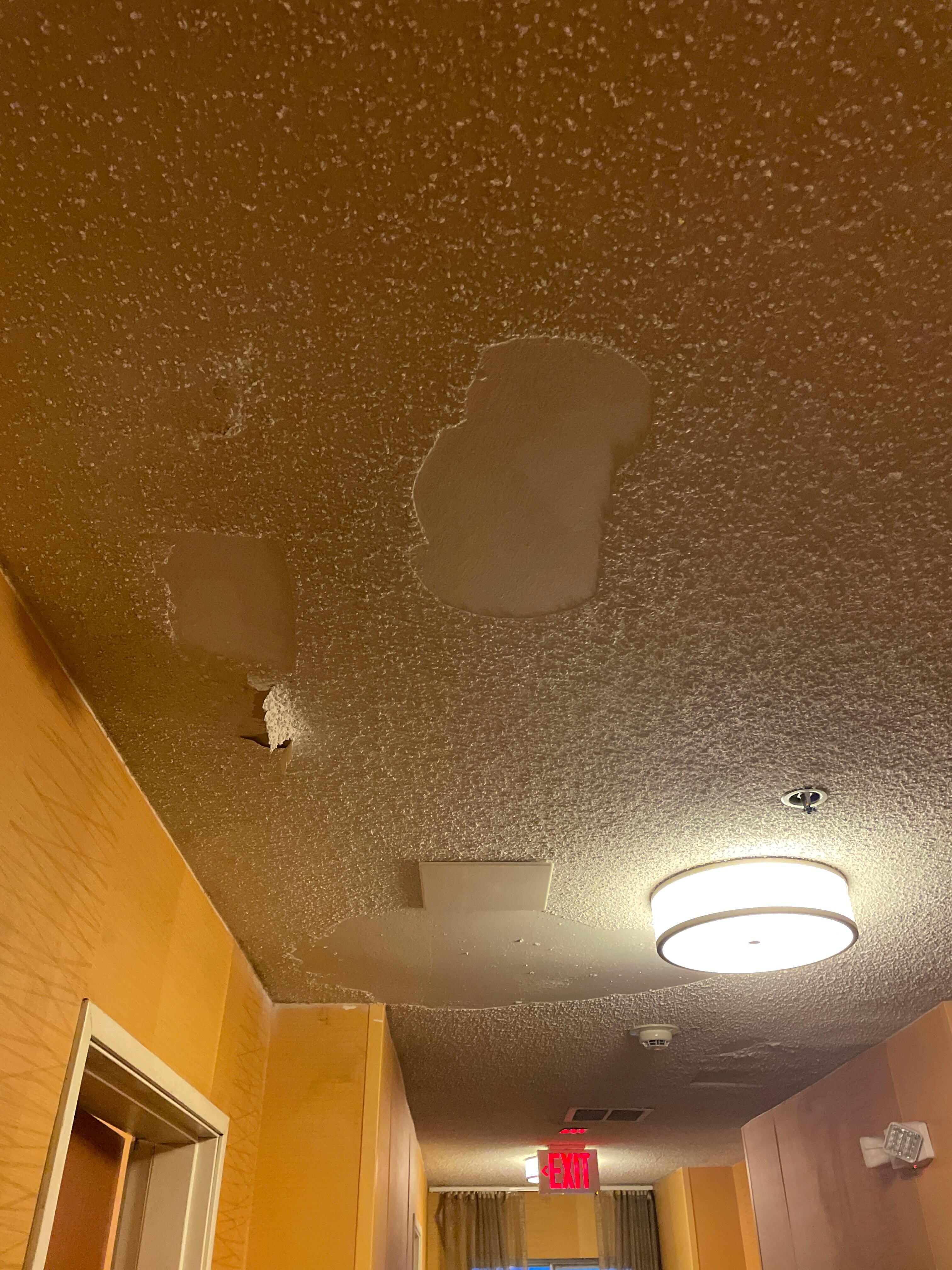 Ceiling is falling down.