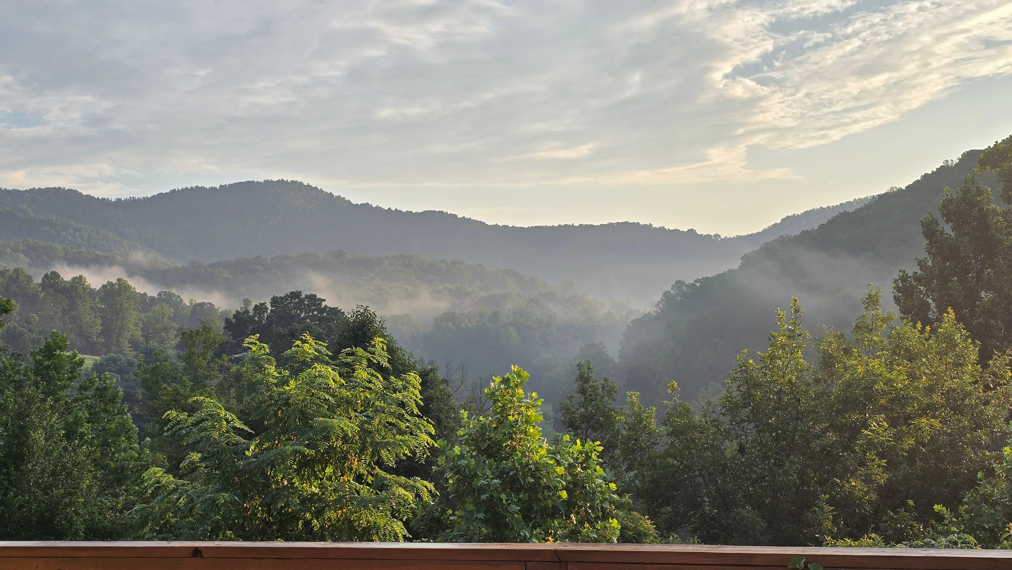 View off the back deck into the valley.