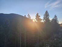 View of sunrise from the hot tub