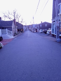 The street view next to the parking area.