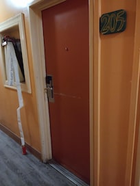 Heavy door outside the room