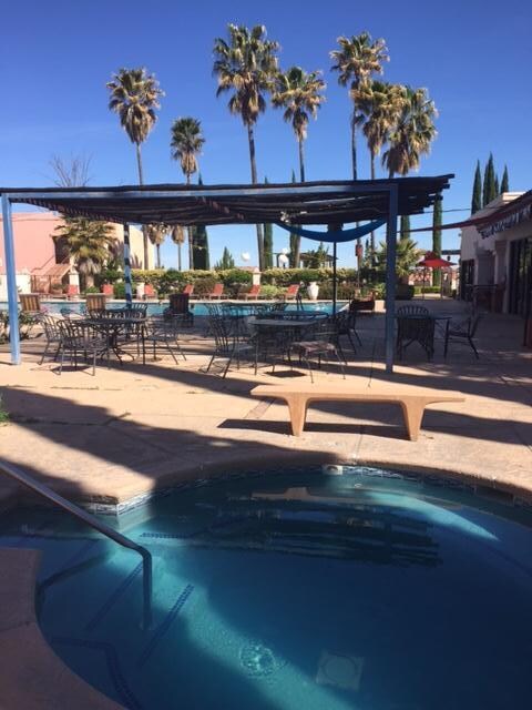 The pool area