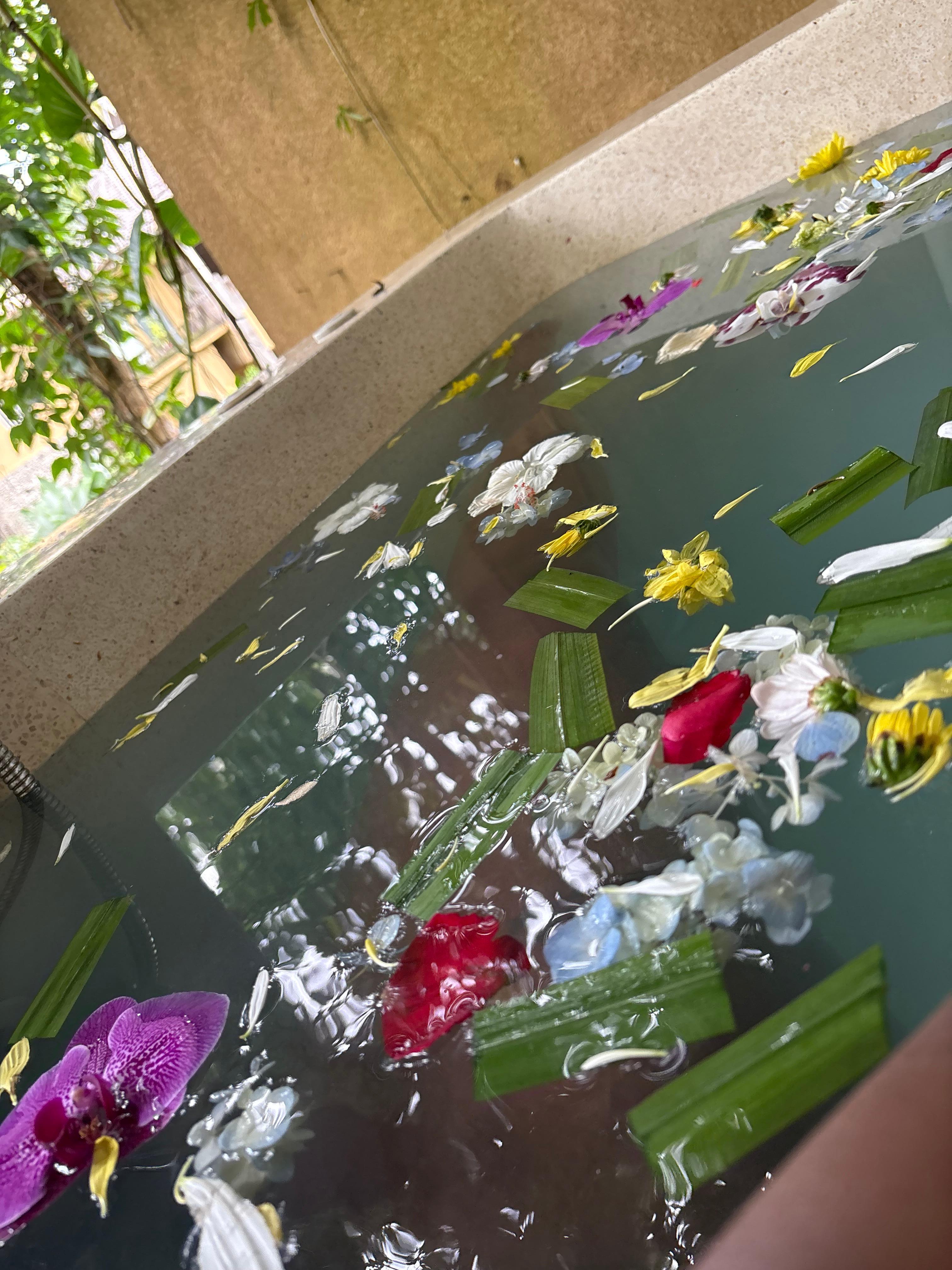 Flower bath at spa