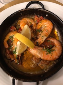 Shrimp supper from the hotel restaurant