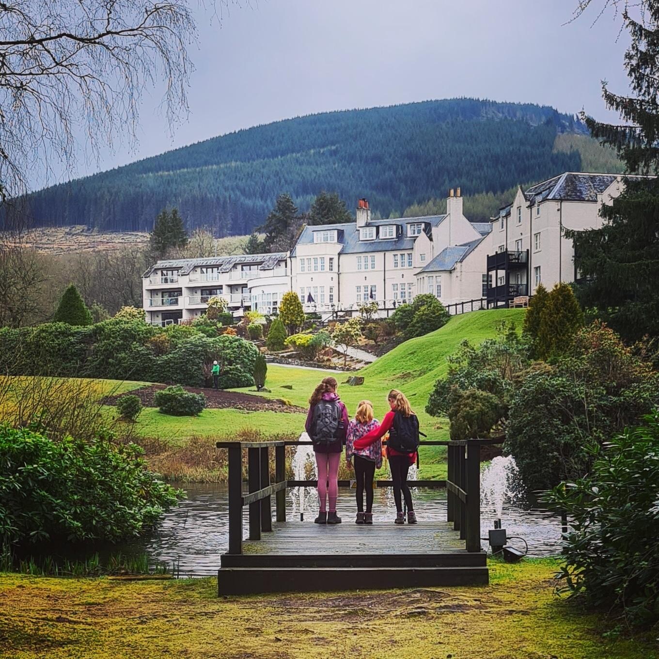 Looking back at the hotel