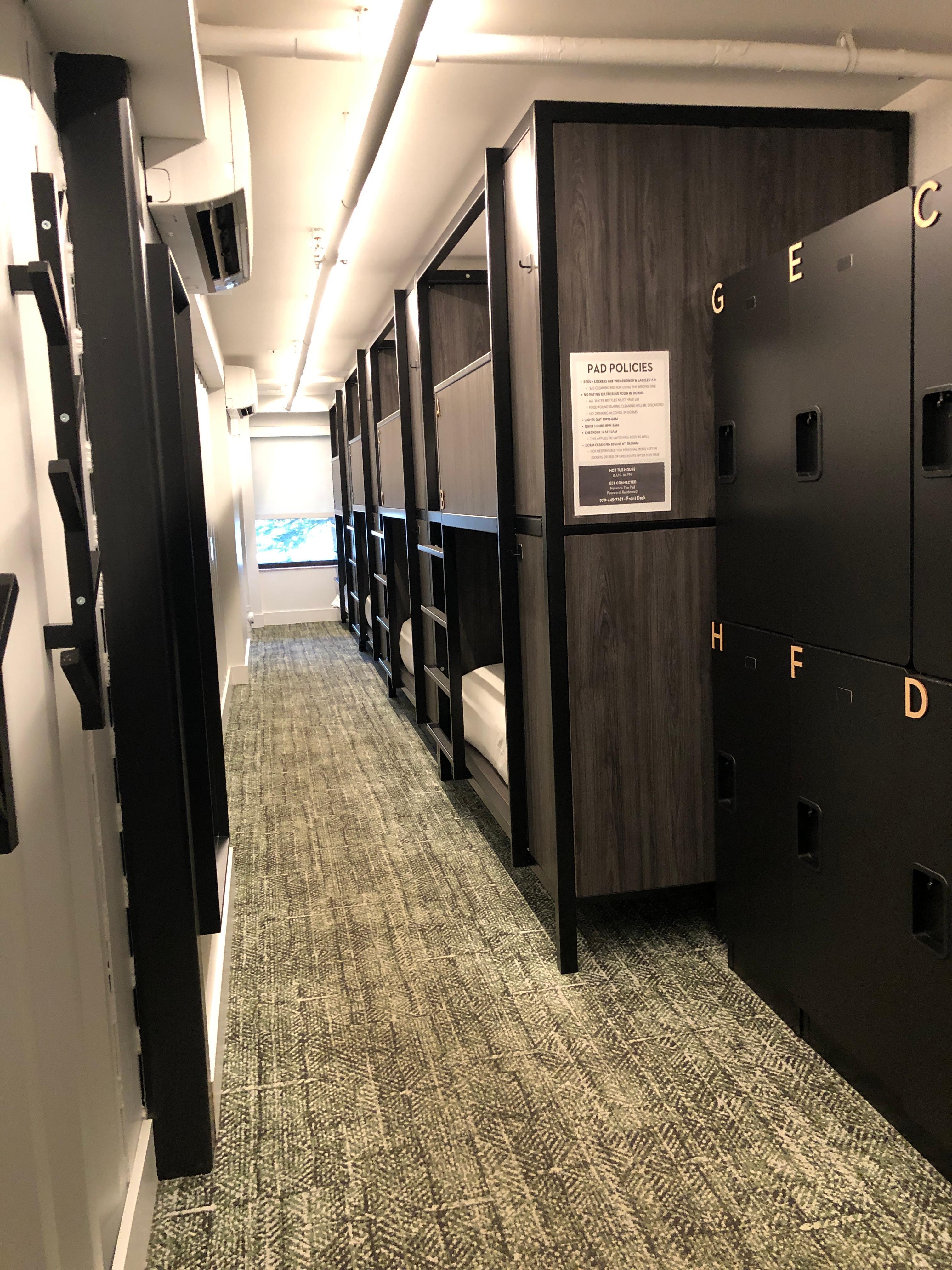 Female sleeping area— large lockers 