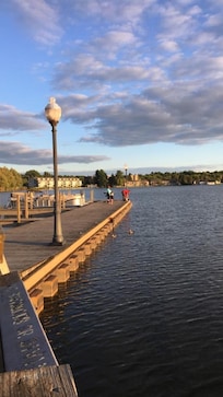 Cadilac lake is a two minute walk from the hotel.