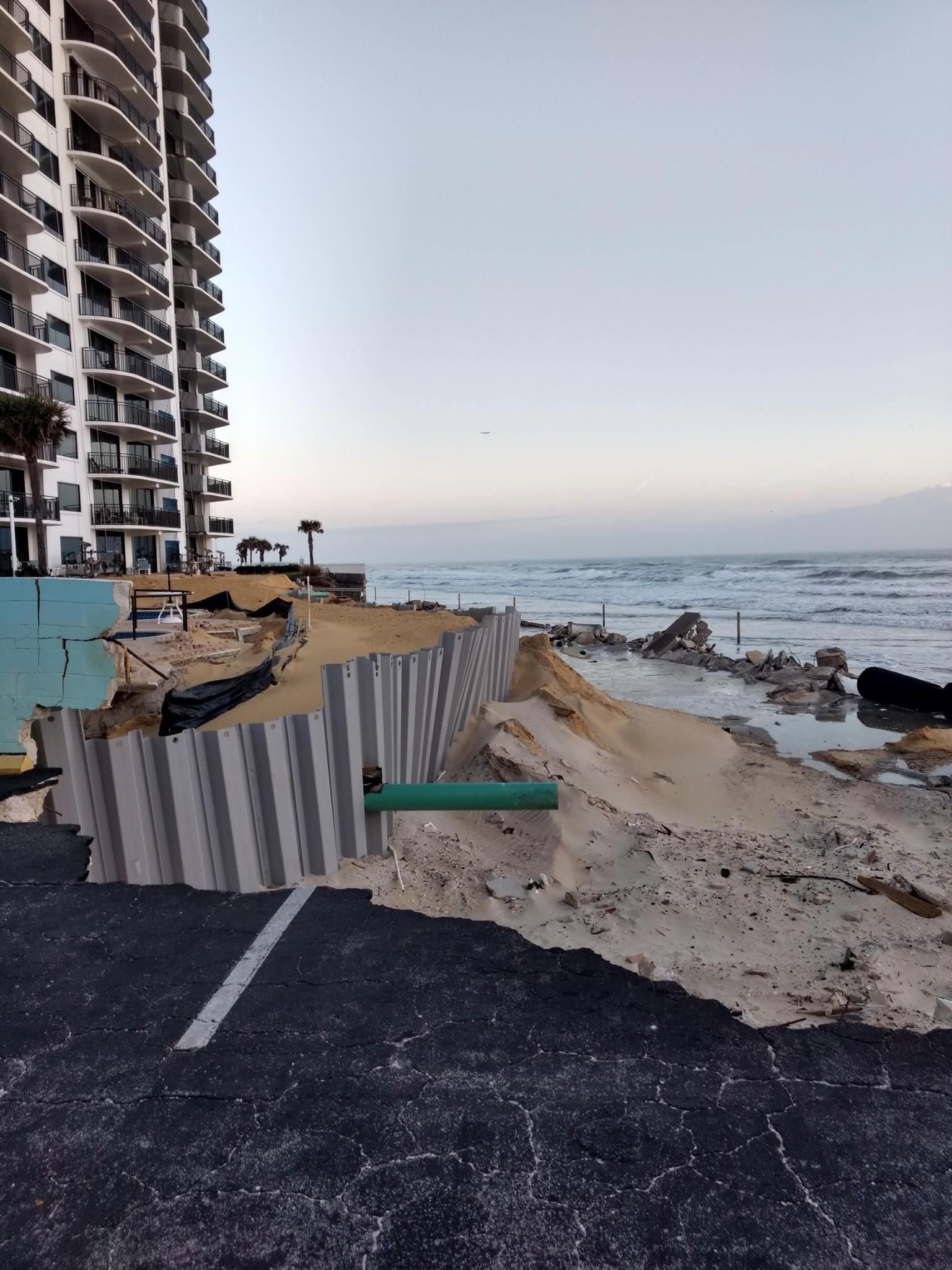 Drop off with no beach access.