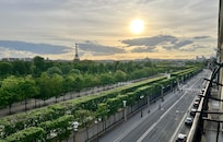 Terrace view of Eiffel Tower