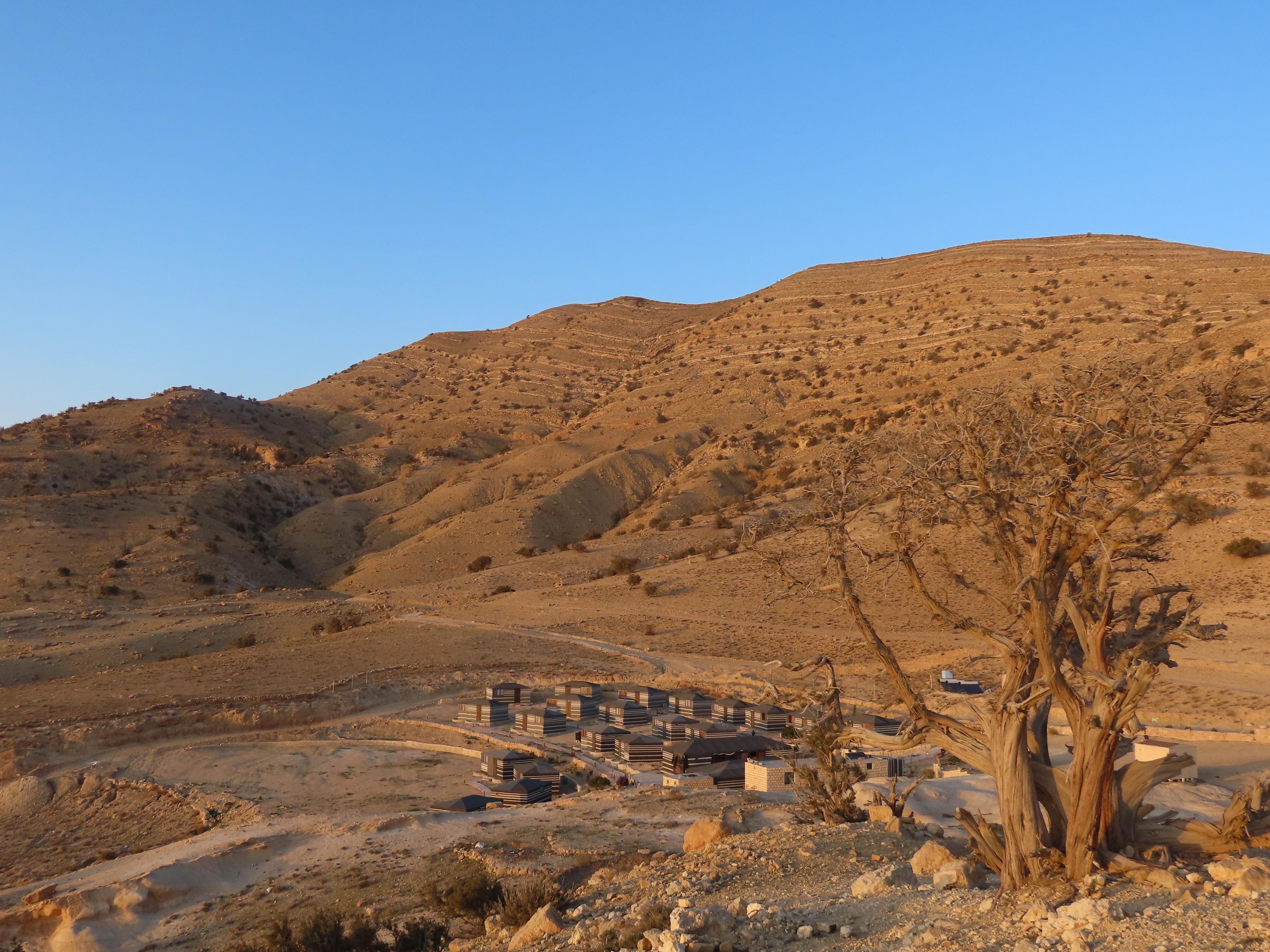 The camp at sunset