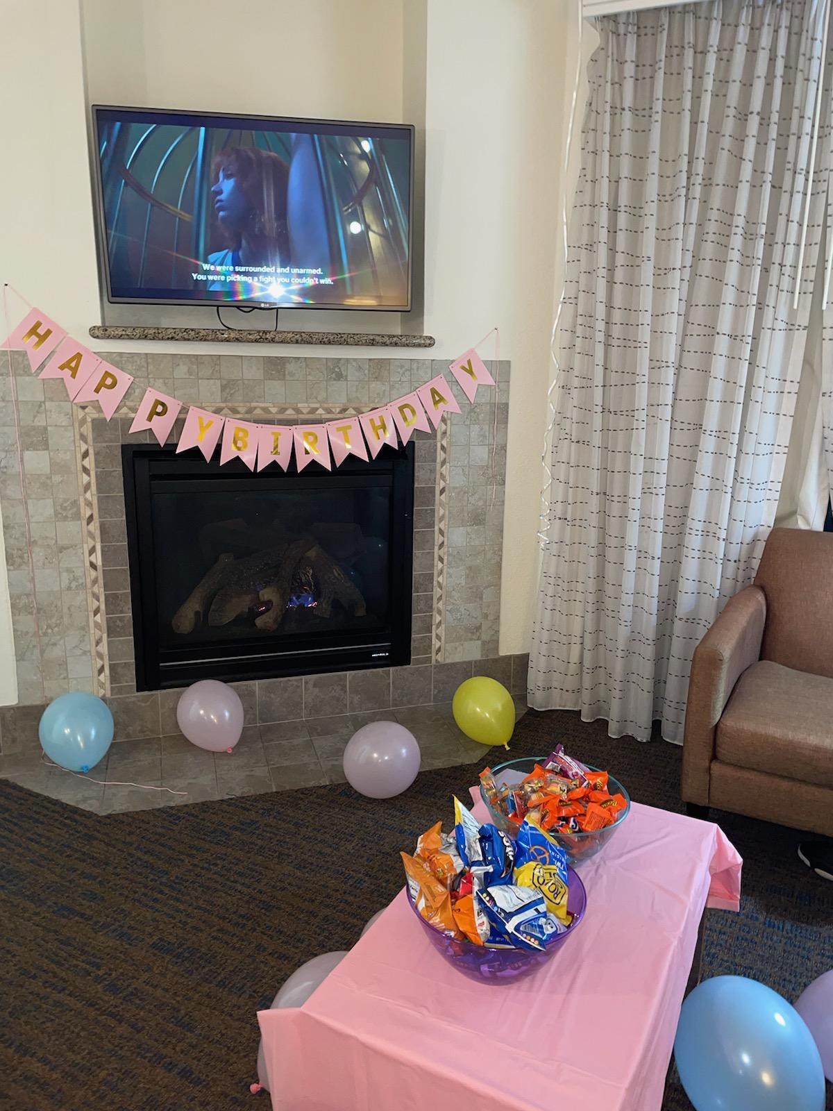 Decorated for my daughters 11th birthday during our stay. 