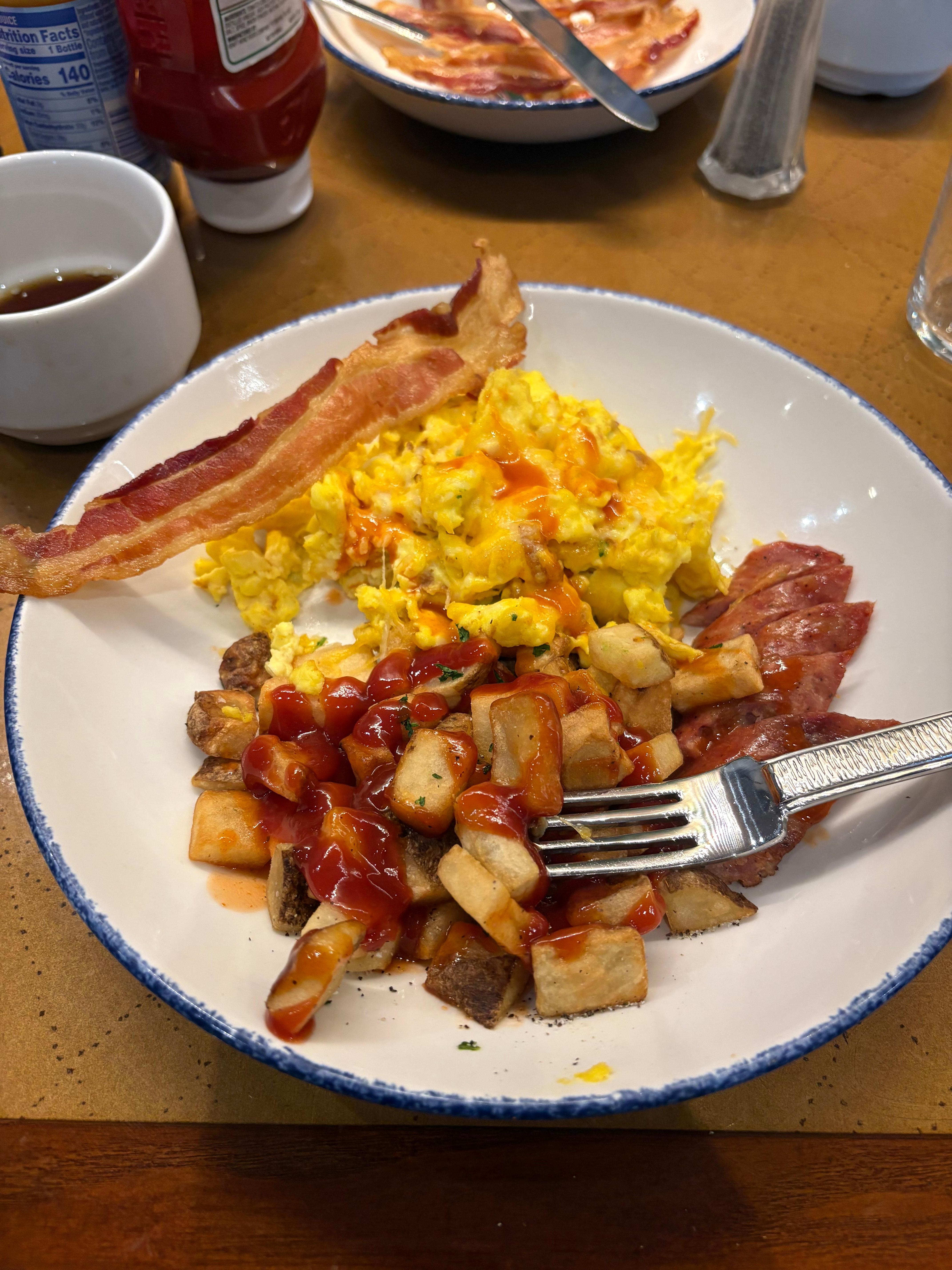 Breakfast at the Sheraton Hotel was delicious. 