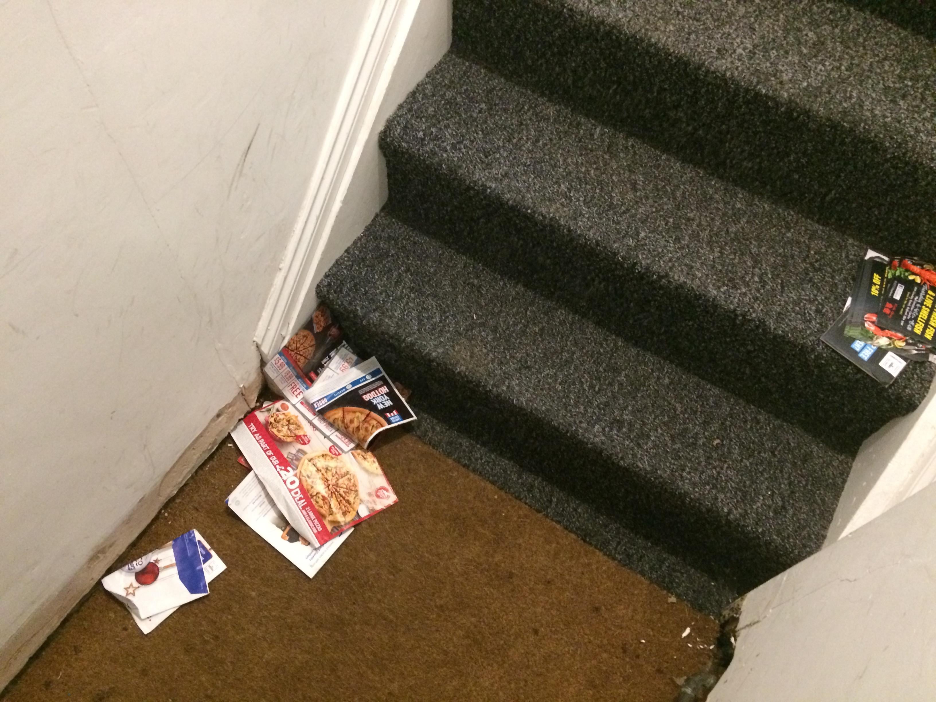 Bottom of the entry stairwell upon our arrival