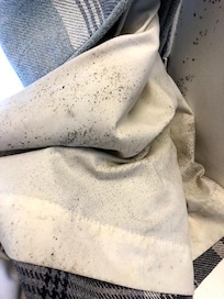 In the curtains as well, next to the bed.