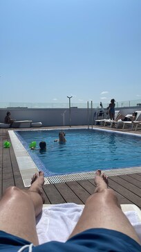 By the pool