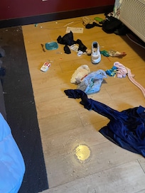 The last of the mess from a plumbing issue at the property