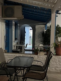 This is the door to the kitchen of next doors restaurant