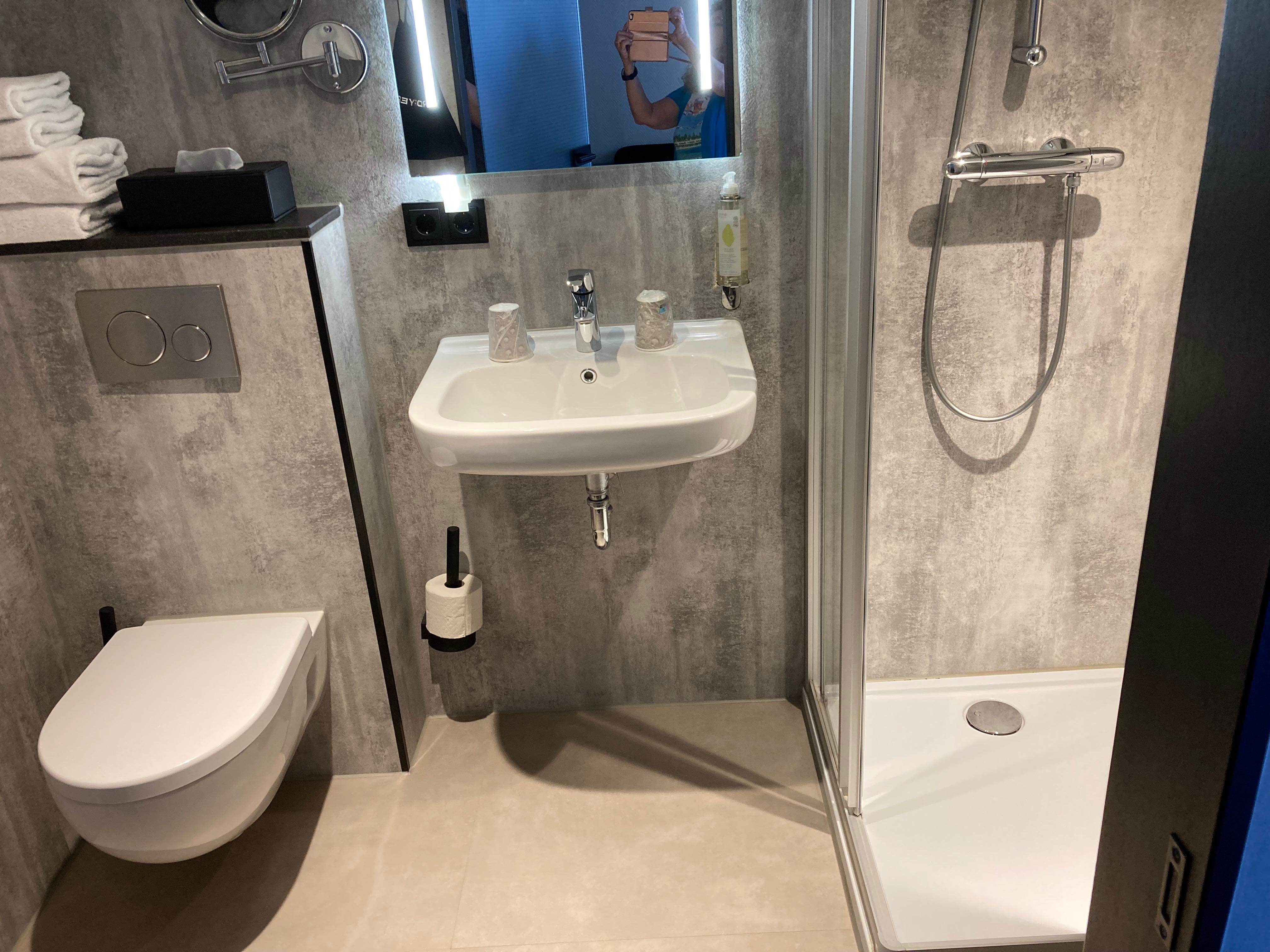 Our friends room had sink outside bathroom