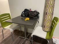 table chair set in the queen bedroom