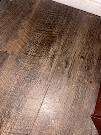 Blood and food on floor