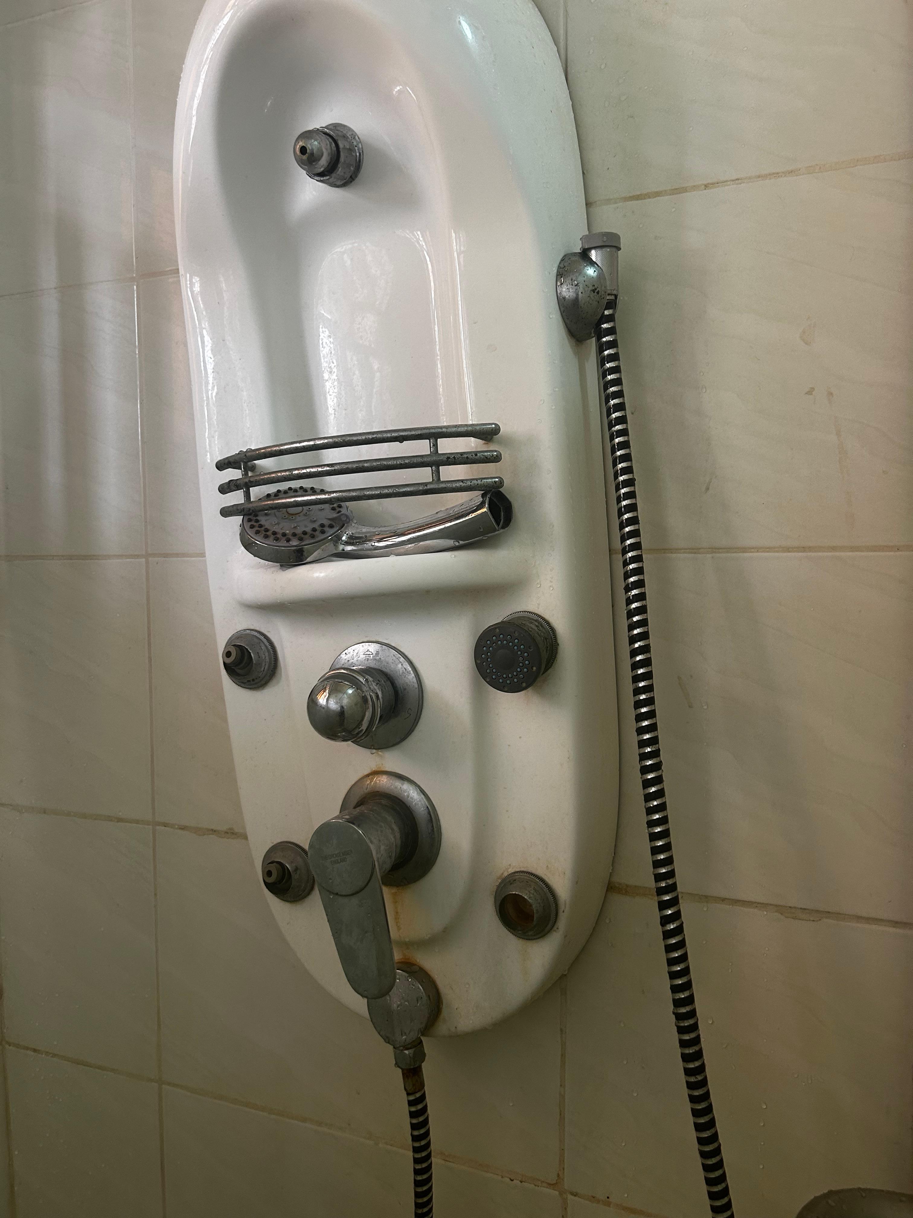 Broken shower head. 