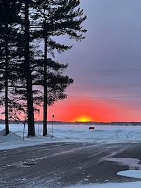 A view of the sunset from right outside our room.