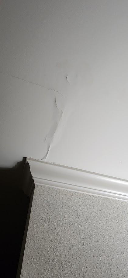 water damage in bathroom