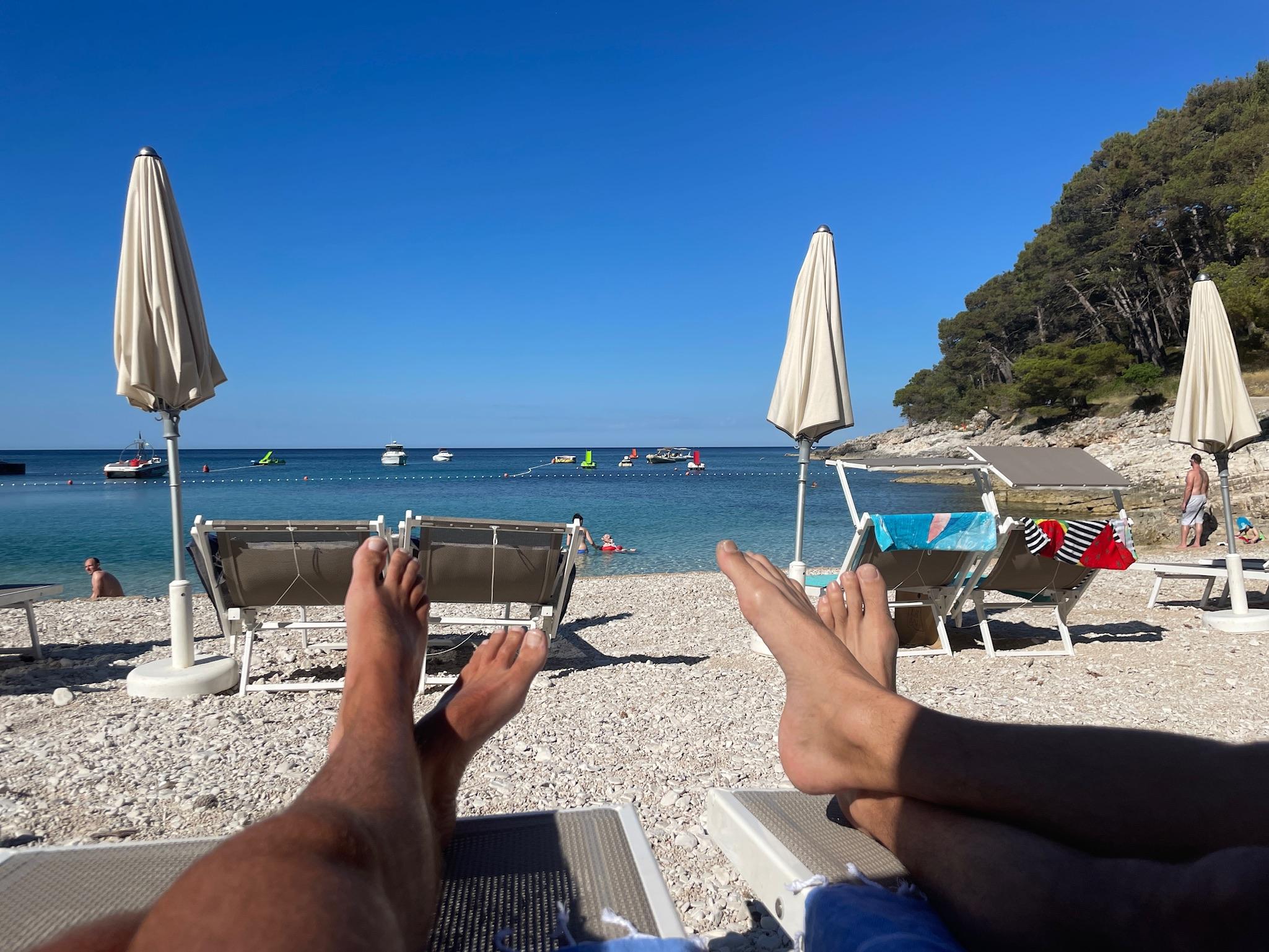 Relaxing on the beach