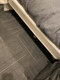 When you walk in, you can see the wood sticking out.